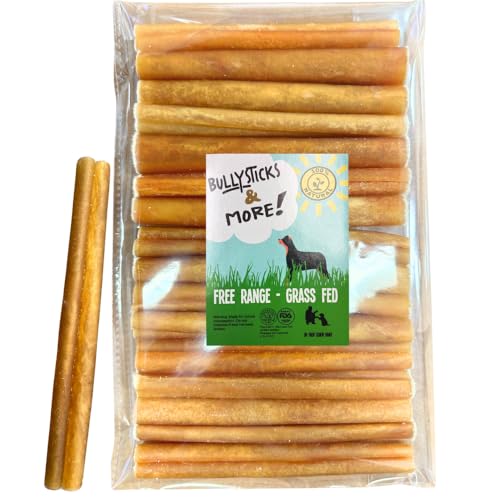 Image of BULLYSTICKS & MORE 6 Inch Beef Collagen Sticks for Dogs (16 Count) - Bones for Dogs - No Hide Sticks Beef Cheek Rolls