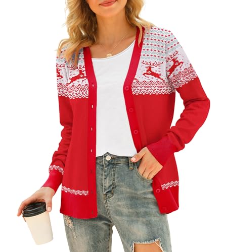 Image of VIISHOW Women Long Sleeve Button Down V Neck Lightweight Basic Knit Sweater Cardigan