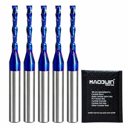 5Pcs Compression Spiral Router Bit 1/4" Shank CNC Woodworking Tool
