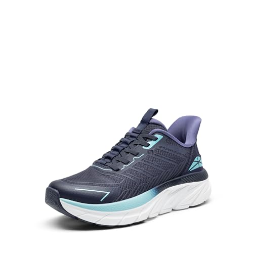 Women's Slip On Walking Shoes Running Comfortable Tennis Breathable Non Slip Athletic Gym Workout Cross Training Fashion Sneakers 6 Blue