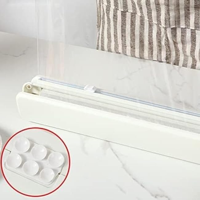 Cling Film Dispenser,Cling Film Cutter Dispenser, With Cutter,Aluminum Foil Dispenser With Cutter- Magnetic Plastic Wrap Dispenser,for AluminumFoil/WaxPaper/Parchment