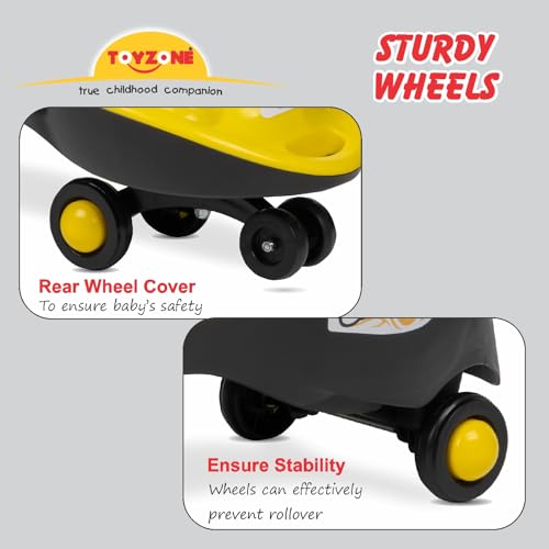 Toyzone Little Champ Swing Car-Yellow | Ride On Car, Magic, Kids Push, Swing Car Comfortable Seats & Durable|3+ Years - Image 9