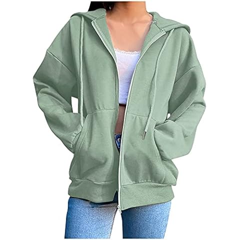 Qixiu Women's Trendy Zip Up Sweatshirt Cover