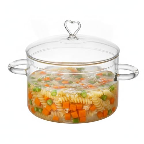 2.8L Heart-Shaped Borosilicate Glass Cooking Pot