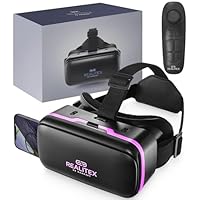 REALITEX 3D VR Headset for Kids + Android Remote - for iPhone & Android Phones | with 3D VR Videos & Apps Links | Virtual Reality Goggles Set for Beginners