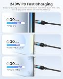 RAVIAD Kabel USB C 240W [1M] PD3.1 Kabel do szybkiego ładowania USB C na USB C z nylonowym oplotem QC3.0 Kabel ładujący USBC Ładowarka USBC dla iPhone 16 15 Pro Galaxy S25 S24 S23 S22 Pixel 7 iPadPro
