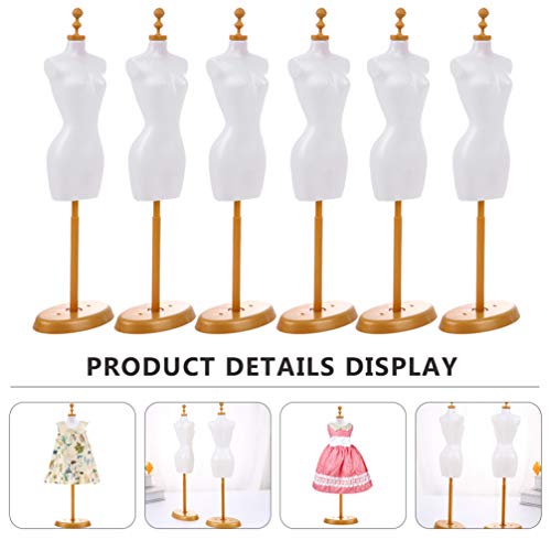EXCEART 6 Peças de Vestido de Boneca Forma de Pano Vestido de Vestido Manequim Mini Manequim Suporte