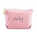 Weddingstar Large Personalized Canvas Makeup Bag - Script Font Pastel Pink