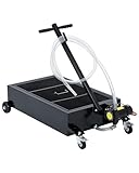 ExploreHorizon 20GAL Heavy-Duty Oil Drain Pan with 12V Electric Pump, 8.2FT Hose & Folding Handle for Cars, Trucks, RVs, Black