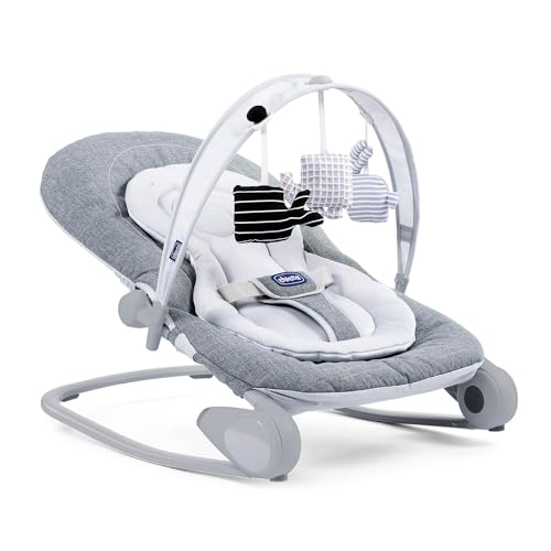 Chicco Hooplà Sdraietta Grigio, Dondolo e Poltroncina 0-18 kg
