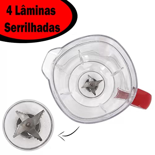 Copo Liquidificador Mondial Premium L1000 Vermelho Cristal