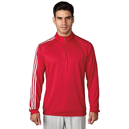 adidas Men's Golf 3-Stripes 1/4 Zip Layering Top, Unity Pink F, Medium