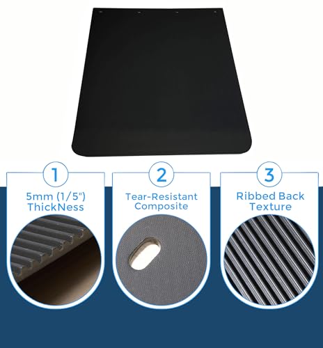 Image of 2 1 /2 inch Straight Mud Flaps Hangers Set for Semi Truck Stainless Steel Mudflap Hangers with 1 /5 inch Thick 24 inchx30 inch Mudflaps