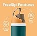 Owala FreeSip Insulated Stainless Steel Water Bottle with Straw for Sports, Travel, and School BPA-Free Sports Water Bottle, 40 oz, Boneyard