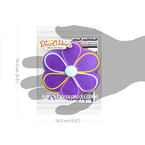Decocookies - 16 Flower Hand-Decorated Cookies - Vanilla Flavor - Individually Wrapped #TOP6