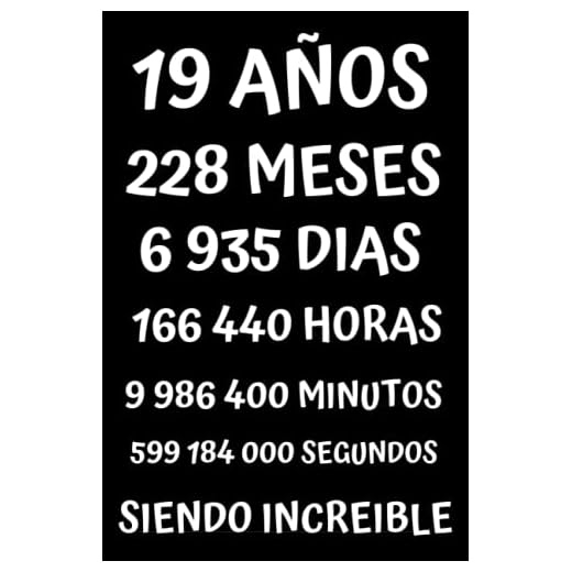 19 AÑOS SIENDO INCREIBLE: REGALO ADOLESCENTES CHICO CHICA 19 AÑOS DE CUMPLEAÑOS ORIGINAL Y DIVERTIDO , CUADERNO DE APUNTES O AGENDA, DIARIO, LEBRETA DE NOTAS, Originales Cumpleaños Divertido....