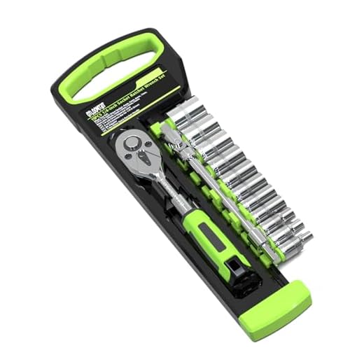OTLOOMTBT 15PCS 1/4" Drive Socket Wrench Set, 4-14mm with Ratchet Handle