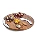 Nambé Cheese Block and Knife Set – Round Acacia Wood Board Featuring Stainless Steel Details, Contemporary Tray with Spreader, Stylish Table Accent for Parties, Gatherings, and Dining