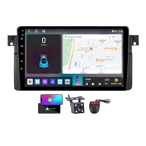Autoradio 2 DIN Android 13 BMW E46 écran tactile QLED avec Bluetooth 5.0 - 2