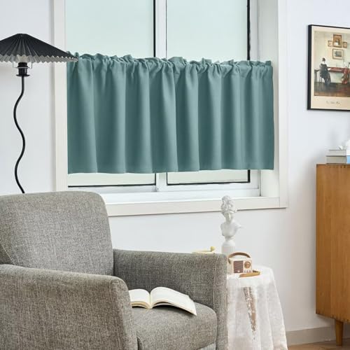 YKFN カフェカーテン 遮光 50cm丈 幅60cm 小窓用 遮光カフェカーテン 小窓遮光 断熱 遮熱 高密度布 目隠し UVカット 防寒 保温 防音 節電 省エネ 間仕切り 無地 厚手 キッチン 浴室 トレイ 子供部屋 廊下 おしゃれ 北欧 洗える 1