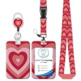 Love Heart Coffee Latte Badge Holder with Breakaway Lanyard, Lanyards for ID Badges Women, Cute Badg