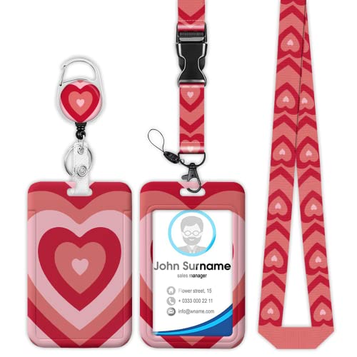 Love Heart Coffee Latte Badge Holder With Breakaway Lanyard, Lanyards For Id Badges Women, Cute Badge Reel Retractable, Pink Id Card Holder Keychain Name Badge Clip, Nurse Teacher Doctor Student Gifts #TOP3