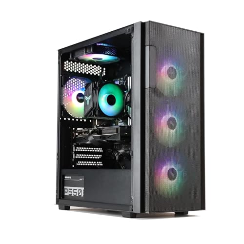 TitanFusion Gaming PC Computer Intel Core i5 14400F 3.6GHz, GeForce RTX 4060TI 16GB DDR4, NVME 1TB SSD, 5 fan RGB, Windows 11 Pro Ready to use, Gamer Desktop Computer