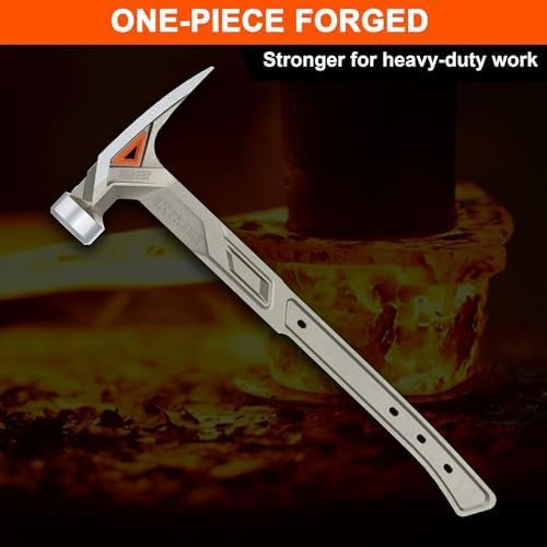 VANQUISH 17 oz Framing Hammer, Straight Claw Hammer with Magnetic Nail Holder, Rip Claw Hammer with Smooth Face & Shock Absorbing Grip, Heavy Duty One-piece Forged Hammer 0524 thumbnail
