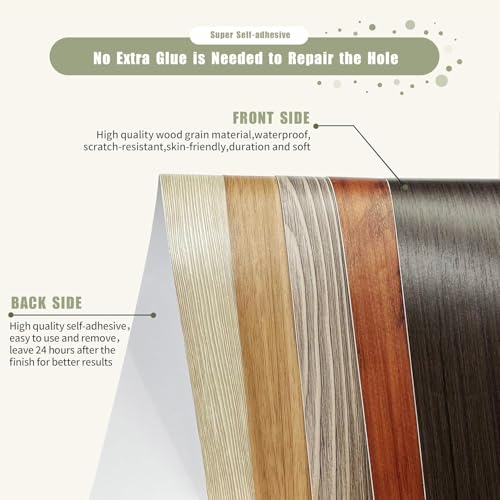 Image of Dark Brown Colour Wood Border Wallpaper Peel and Stick Wooden Contact Paper for Countertops Border, Wall Corners Stickers and Wall Decor Waterproof Self Adhesive 4x240 Inch