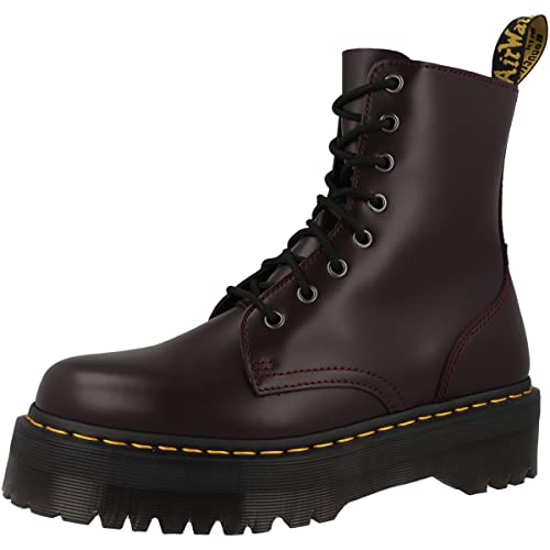 Image of Dr. Martens, Jadon 8-Eye Leather Platform Boot for Men and Women, White Polished Smooth, 7 US Women /6 US Men