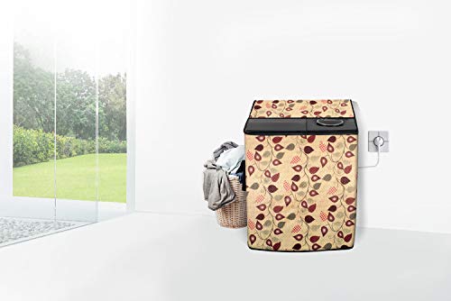 Image of Stylista Washing Machine Cover Compatible for Godrej 12 KG Semi-Automatic Top Loading WSAXISVX1205.0SN3TGPGR, Petals Pattern Yellow