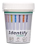 Identify Health Drug Screen Test | 50 Pack | 7 Panel CLIA Waived Instant Urine Marijuana Drug Test Cup for AMP,BUP,BZO,COC,MOP|OPI,OXY,THC