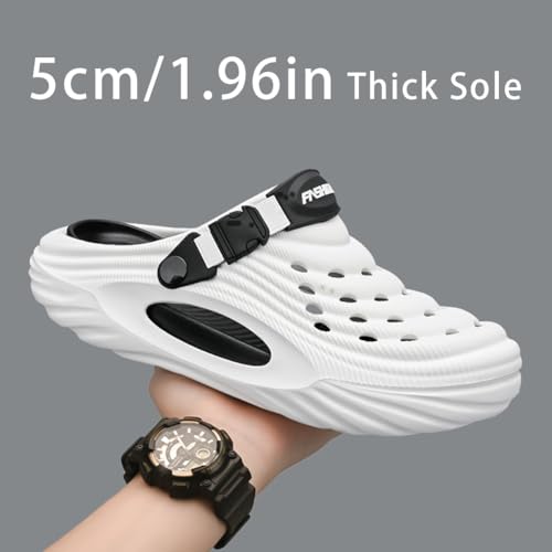 Breathable Slip-On Sandals for Men, Summer Hollow Thick-Soled Comfort Soft Non-Slip Slippers, Casual Waterproof Quick-Dry Slides for Indoor and Beach Activities2