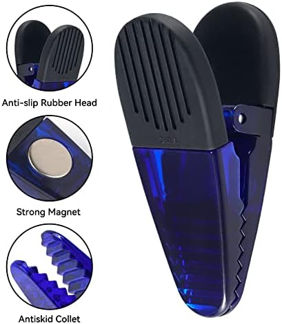 3-1/4" Length Plastic Refrigerator Magnet Clips Set, Multipurpose Clips - Set of 6 (Blue) - 3