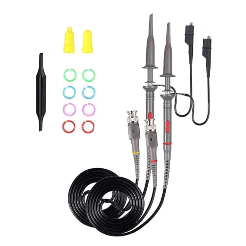 Image of Universal Oscilloscope Probe with Accessories Kit 100MHz Oscilloscope Clip Probes with BNC to Minigrabber Test Lead Kit