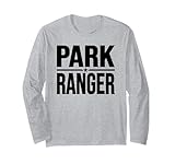 Estilo de impresión negra. Park Ranger PARKLANDS Falla Forestal APLICACIÓN DE LA Ley Manga Larga