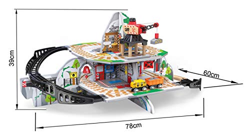 Hape E3755 Kleine Bergmine, Holzeisenbahn mit viel Zubehör, ab 3 Jahre, Mehrfarbig – Bild 6