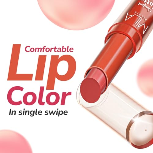 Image of Mila Beaute Creamy Comfort Matte Long-Lasting Lipstick for Women | Highly Pigmented & Hydrating Lipstick with Jojoba | Single Swipe Application | Suitable for Indian Skin Tones - DEEP WINE