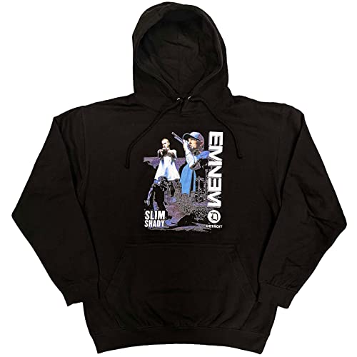 Eminem Hooded Detroit Logo Marshal Mathers new Official Unisex Black