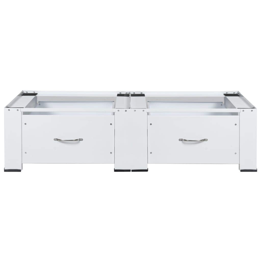 Tidyard Untergestell für Wasch- und Trockenmaschine mit Schubladen Weiß 127 x 54,5 x 32,5 cm