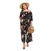 Womens-Summer-Floral-Off-Shoulder-ruffled-Short-Sleeve-High-Waist-Wide-Leg-Pants-Casual-Loose-Jumpsuit Love Welove Fashion Women's Summer Floral Off Shoulder ruffled Short Sleeve High Waist Wide Leg Pants Casual Loose Jumpsuit Romper (L, Black floral)