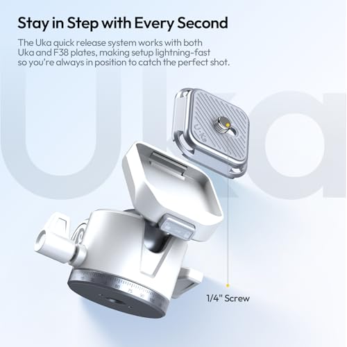 Image of ULANZI Camera Travel Tripod White, 61.5 inch Foldable Aluminum Tripod with UKA Quick Release Plate for Phone Sony Canon Camera, Video Shooting Vlogging Portable Monopod w Phone Clamp Holder Carry Bag