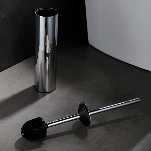Image of Freestanding Luxury Toilet Brush 304 Stainless Steel Toilet Brush and Holder 19-Inches Tall Round Rust Resistant Anti-Odor and Easy to Clean with Polished Chrome Finished
