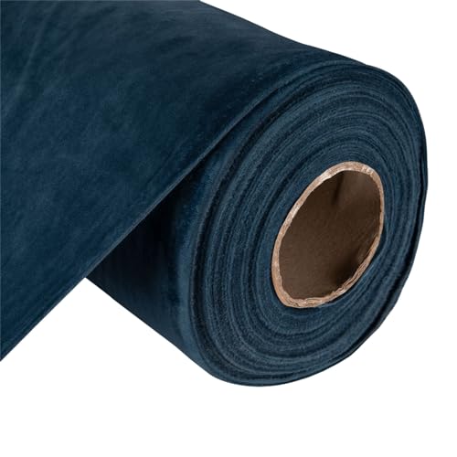 Tissu de velours ultra-luxueux - 152 cm de large - Parfait pour rembourrage, chaises, housses de canapé, rideaux et matériaux pour stores - Tissu de velours durable pour décoration intérieure (Bleu
