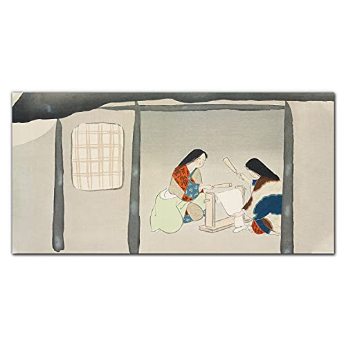 Tableau en verre 100x50cm femme décorant un salon moderne
