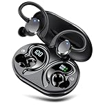 Wireless Earbuds Sport, New Bluetooth 5.4 Headphones with Earhooks, 68H Bluetooth Ear Buds with 4 ENC Noise Cancelling Mic,Earbuds Dual LED Display, IP7 Waterproof Ear Buds for Sport/Gym/Running