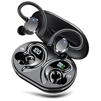 Auriculare Inalámbricos Deportivos, 2025 Nueva Auriculares Bluetooth 5.4 con HD Mic, 68H Cascos Inalambricos Bluetooth con Pantalla LED, IP7 Impermeable, Cancelacion Ruido ENC Auriculares Running