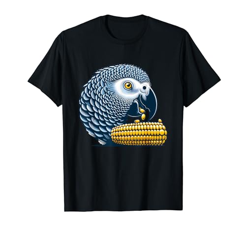 Loro Gris Africano Comiendo Maíz Camiseta