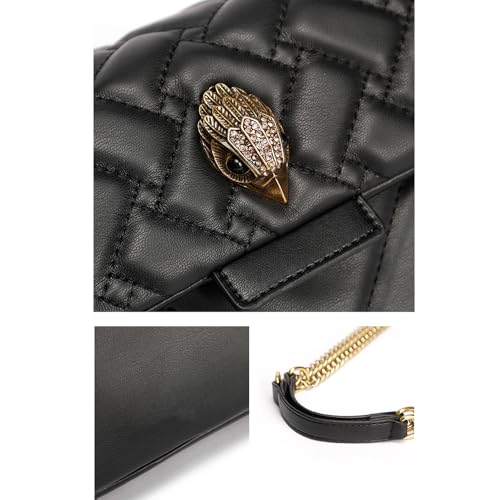 Image of Rejolly Rainbow Stripe Crossbody Shoulder Bag for Women Color Blocking PU Leather Colourful Purse with Chain Strap | PU Leather, with Chain Strap