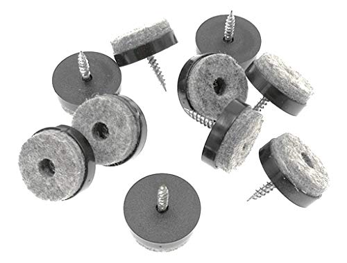 40Pcs Furniture Glide,Screw-On Felt Pad Slider Floor Protector For Wooden Leg Feet Of Chair Table Sofa(Φ20Mm Or 0.8",Black) #TOP2